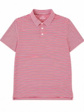 J.Crew Performance Golf Polo Shirt Men’s Large Red White Stripe Stretch Preppy